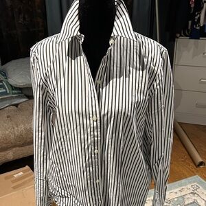 Chaps Monochrome Striped Button-Down Shirt